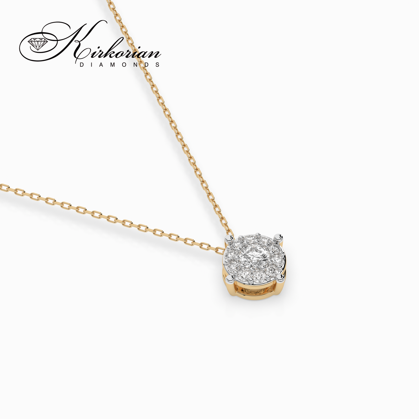 Gold necklace with diamonds 0.18 ct – 14K yellow gold | KD