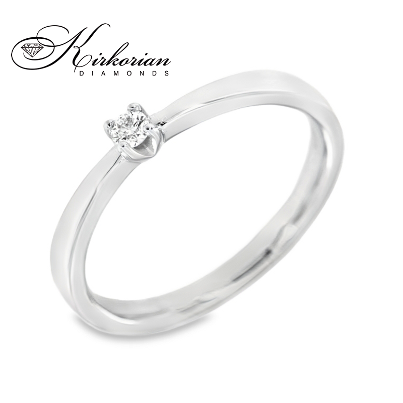 Годежен пръстен от бяло, жълто или розово злато 14К с диамант 0.06 ct – елегантен дизайн на ТОП ЦЕНА | Kirkorian Diamonds