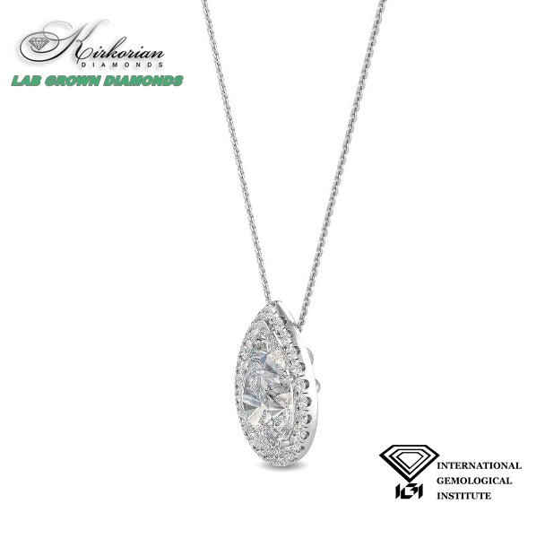Колие от бяло злато 18k с Lab Grown диамант Pear 0.80ct – IGI сертификат | Модел LGSJP31624