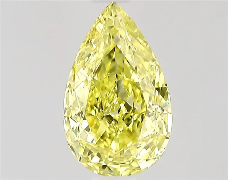 0.59ct Pear Natural Diamond (Colour Fancy Intense None Yellow, Clarity IF, Cut EX, GIA Certified)