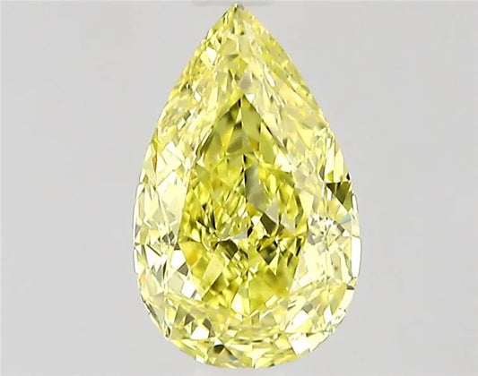 0.59ct Pear Natural Diamond (Colour Fancy Intense None Yellow, Clarity IF, Cut EX, GIA Certified)