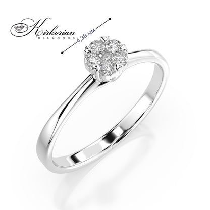 Годежен пръстен от бяло злато 14К с диаманти 0.12 ct – елегантен дизайн, код 10110015B1