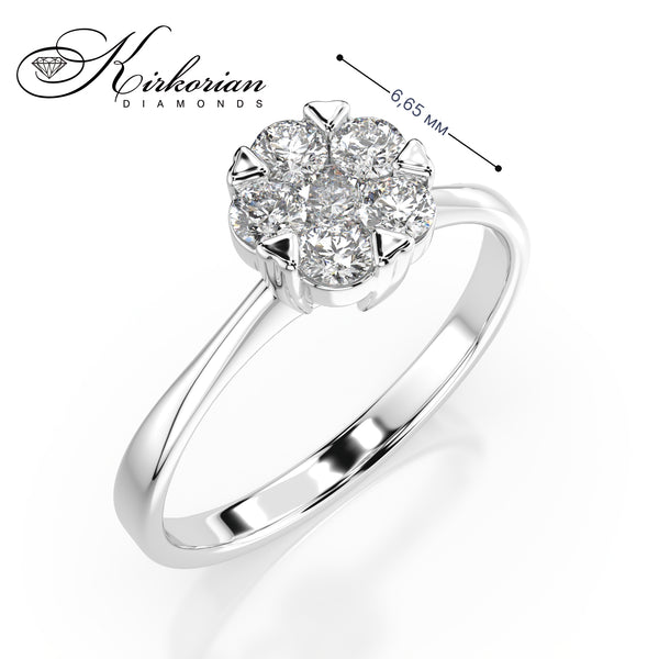 Годежен пръстен от бяло злато 14К с диаманти 0.37 ct – Код 10110015B2