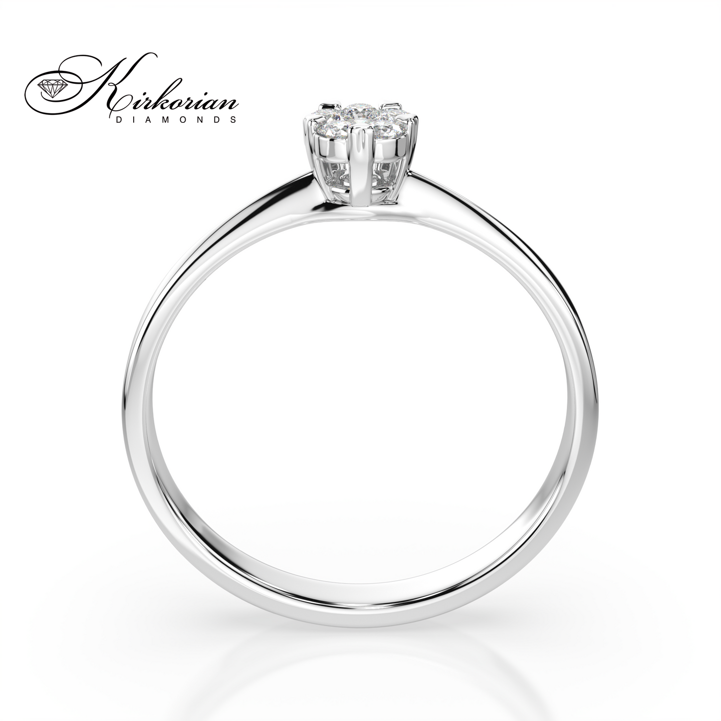 Годежен пръстен от бяло злато 14К с диаманти 0.12 ct – елегантен дизайн, код 10110015B1