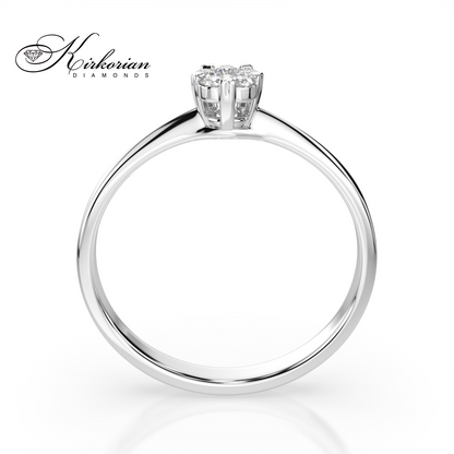 Годежен пръстен от бяло злато 14К с диаманти 0.12 ct – елегантен дизайн, код 10110015B1
