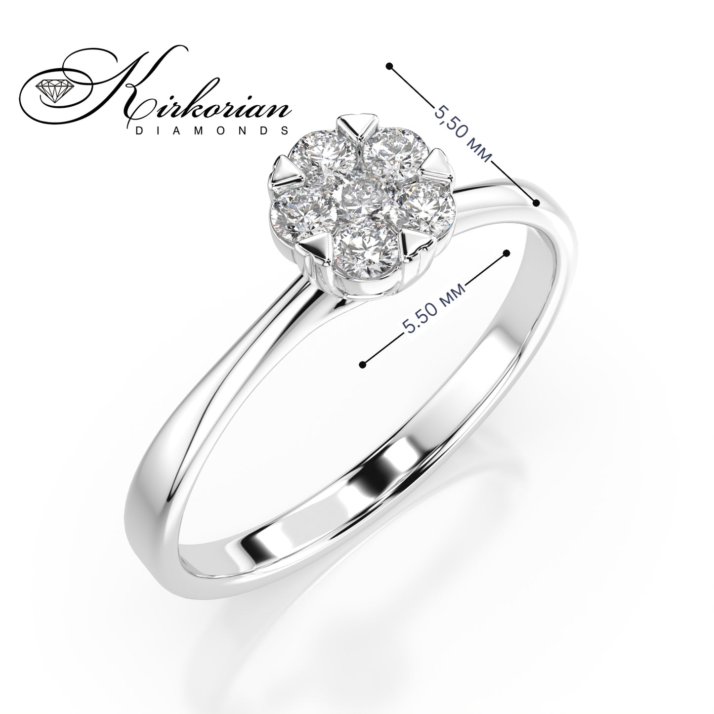 Годежен пръстен от бяло злато 14К с диаманти 0.20 ct G / SI – код: 10110015B