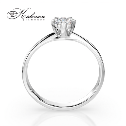 Годежен пръстен от бяло злато 14К с диаманти 0.20 ct G / SI – код: 10110015B