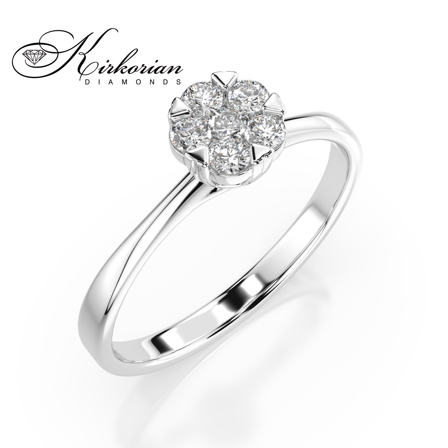 Годежен пръстен от бяло злато 14К с диаманти 0.20 ct G / SI – код: 10110015B