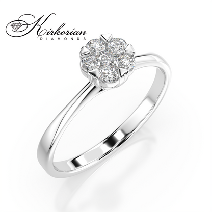 Годежен пръстен от бяло злато 14К с диаманти 0.20 ct G / SI – код: 10110015B