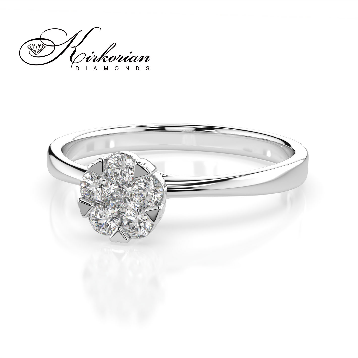 Годежен пръстен от бяло злато 14К с диаманти 0.20 ct G / SI – код: 10110015B