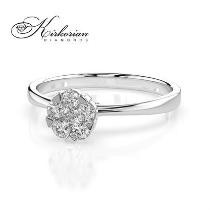 Годежен пръстен от бяло злато 14К с диаманти 0.20 ct G / SI – код: 10110015B