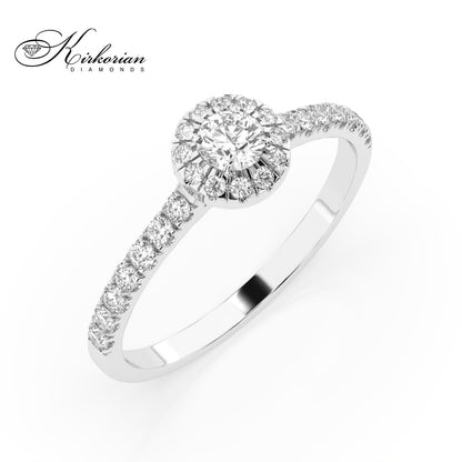 Годежен пръстен от бяло злато 14К с диамант 0.48 ct KD, код: 10110095B