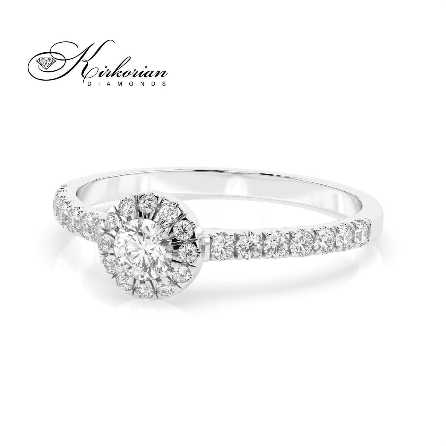 Годежен пръстен от бяло злато 14К с диамант 0.48 ct KD, код: 10110095B