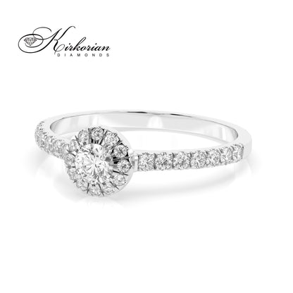 Годежен пръстен от бяло злато 14К с диамант 0.48 ct KD, код: 10110095B