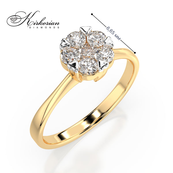 Годежен пръстен от жълто злато 14К с диаманти 0.37 ct KD – елегантен модел, размер 53, код 10110015G2