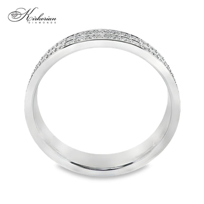 Брачна халка от бяло злато 14K с два реда диаманти 0.37ct и KD сертификат – модел 10110045