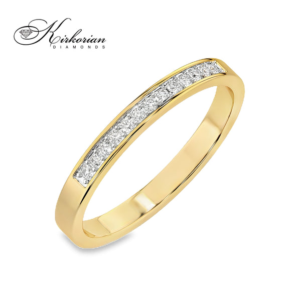 Брачна халка от жълто злато 14K с диаманти 0.11ct и KD сертификат – модел 10110065G