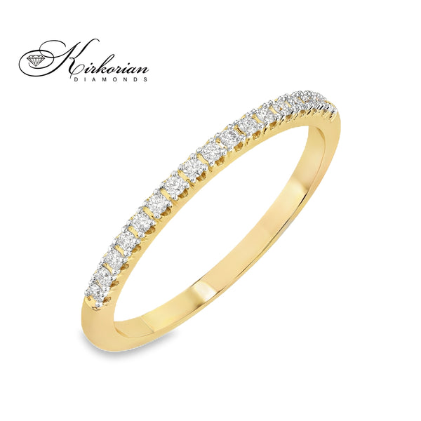 Брачна халка от жълто злато 14K с диаманти 0.14ct KD сертификат – модел 10110076G