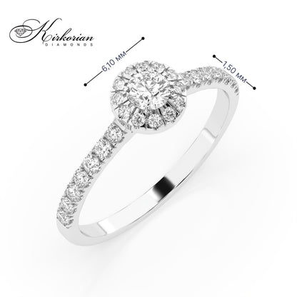Годежен пръстен от бяло злато 14К с диамант 0.48 ct KD, код: 10110095B