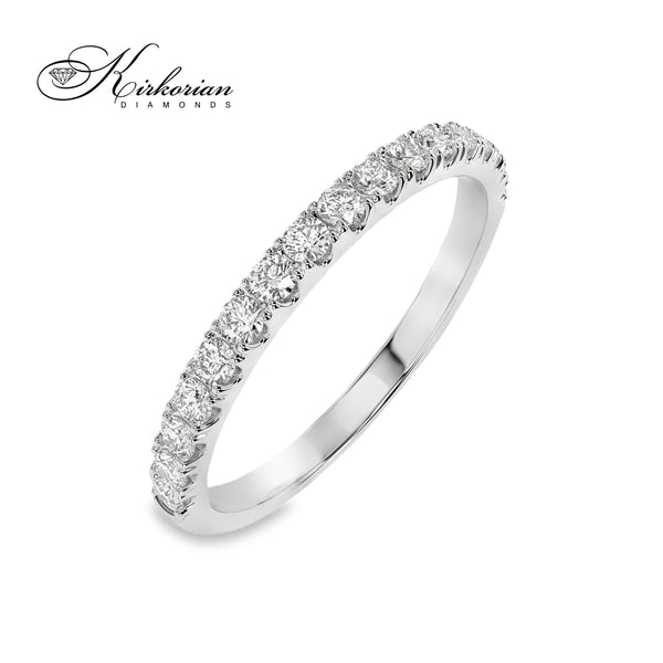 Елегантен пръстен халка от бяло злато 14k с диаманти 0.42ct – модел 10110112
