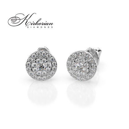 Обеци бяло злато 14К с диаманти 0.36 ct – код 1021001825 | Kirkorian Diamonds