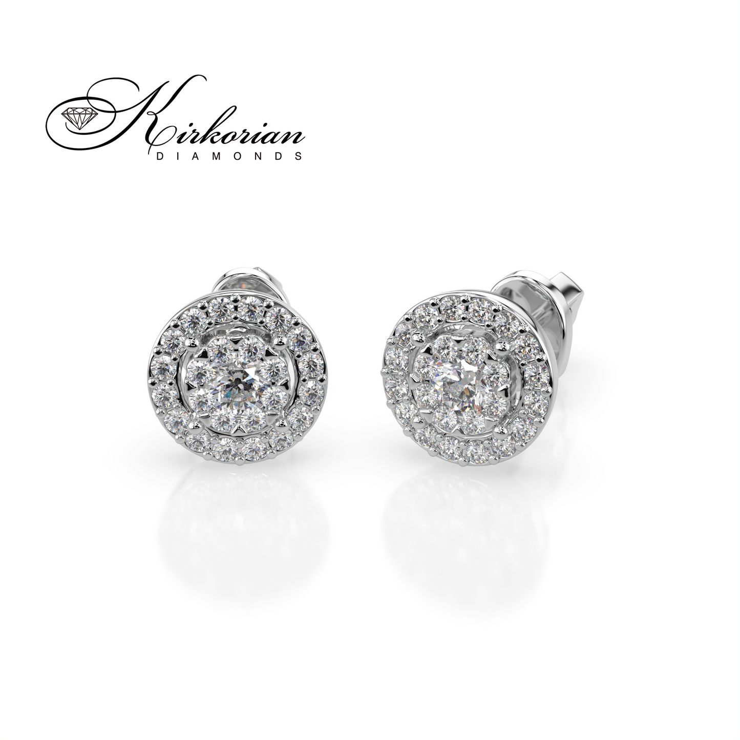 Обеци от бяло злато 14К с диаманти 0.48 ct G/SI – модел: 1021001830