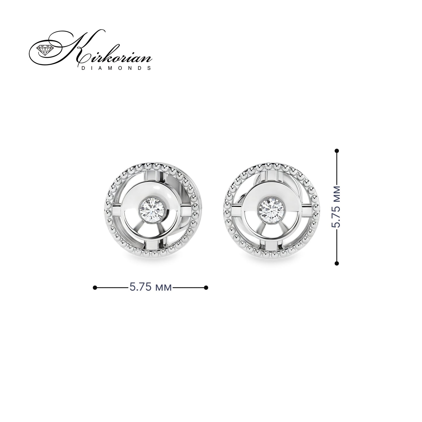 Обеци от бяло злато 14К с естествени диаманти 0.04 ct – модел 10210052