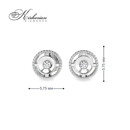 Обеци от бяло злато 14К с естествени диаманти 0.04 ct – модел 10210052