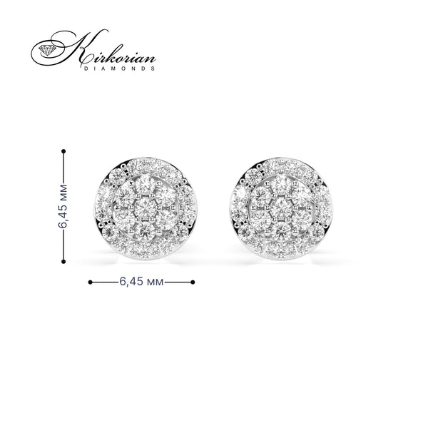 Диамантени обеци от бяло злато 14К с кръгли брилянти 0.30 ct | Закопчаване с винт | ТОП ЦЕНА