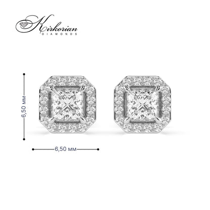 Обеци от бяло злато 14К с диаманти 0.50 ct – винт закопчаване, цени от производител