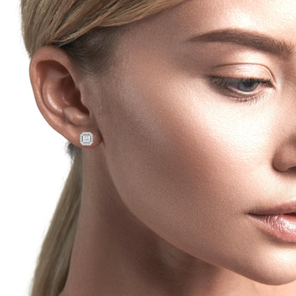 Обеци от бяло злато 14К с диаманти 0.50 ct – винт закопчаване, цени от производител