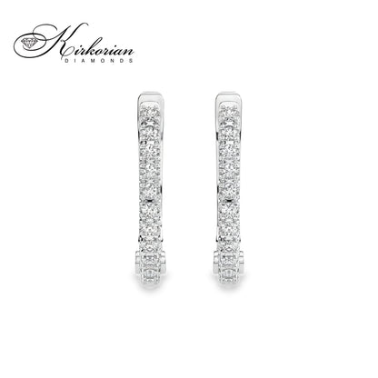 Обеци 10210076 от бяло злато с диаманти 0.18ct и английско закопчаване – елегантна изтънченост