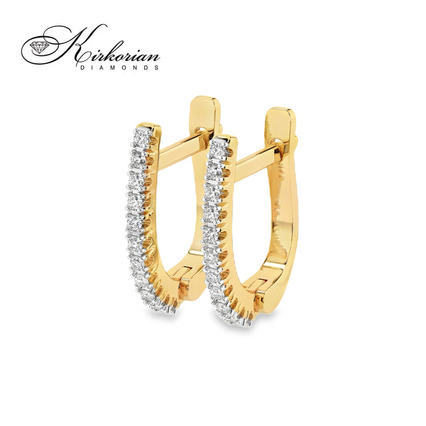 Елегантни обеци 10210076G от жълто злато с диаманти 0.18ct – стил и класа всеки ден