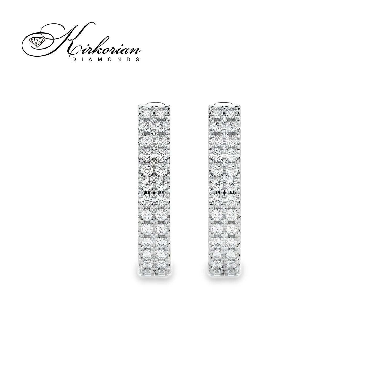 Луксозни обеци 10210300 от бяло злато с диаманти 0.21ct и английско закопчаване