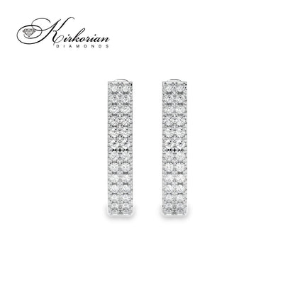 Луксозни обеци 10210300 от бяло злато с диаманти 0.21ct и английско закопчаване