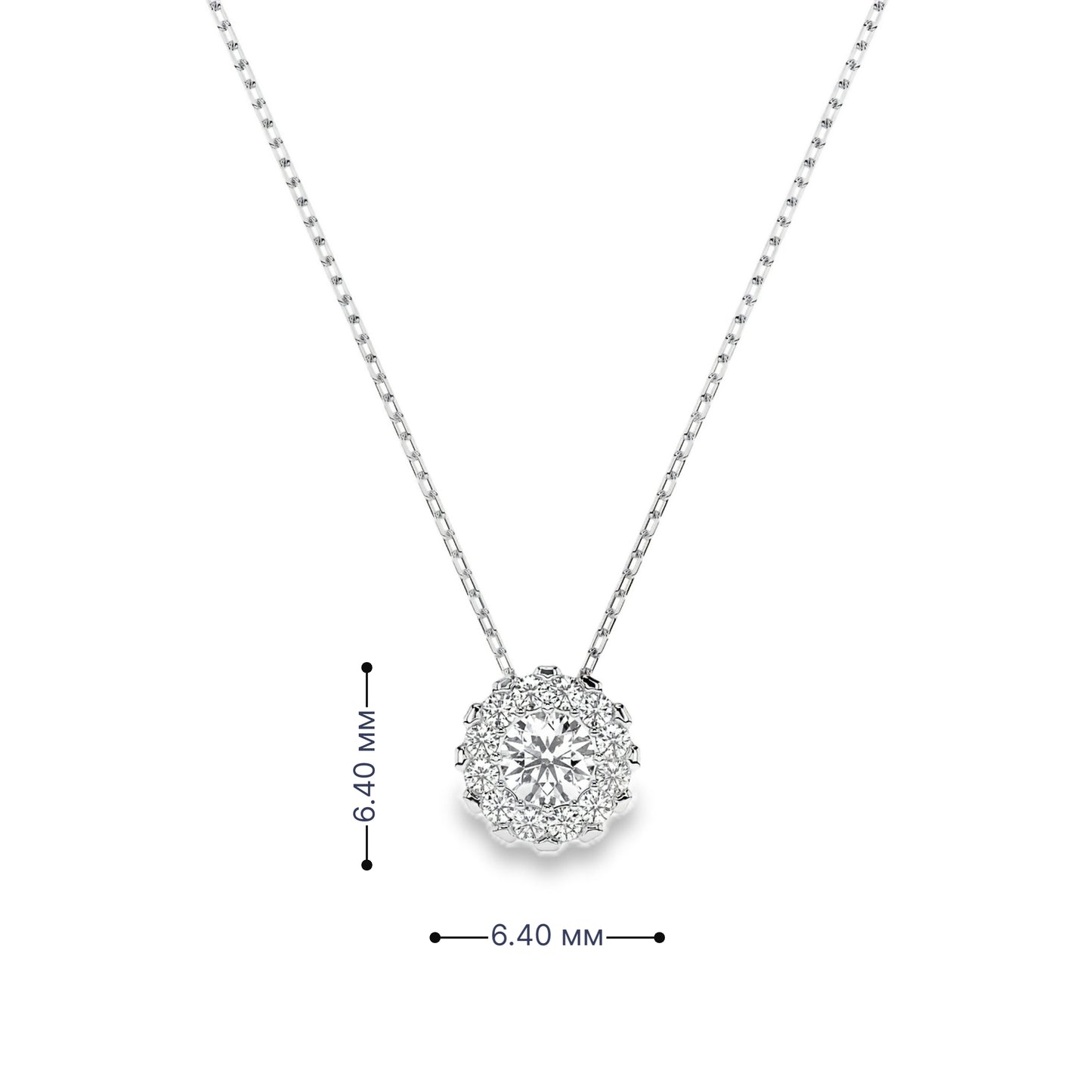 Колие от бяло злато 14К с диаманти 0.20 ct – луксозна изработка, код: 10410044