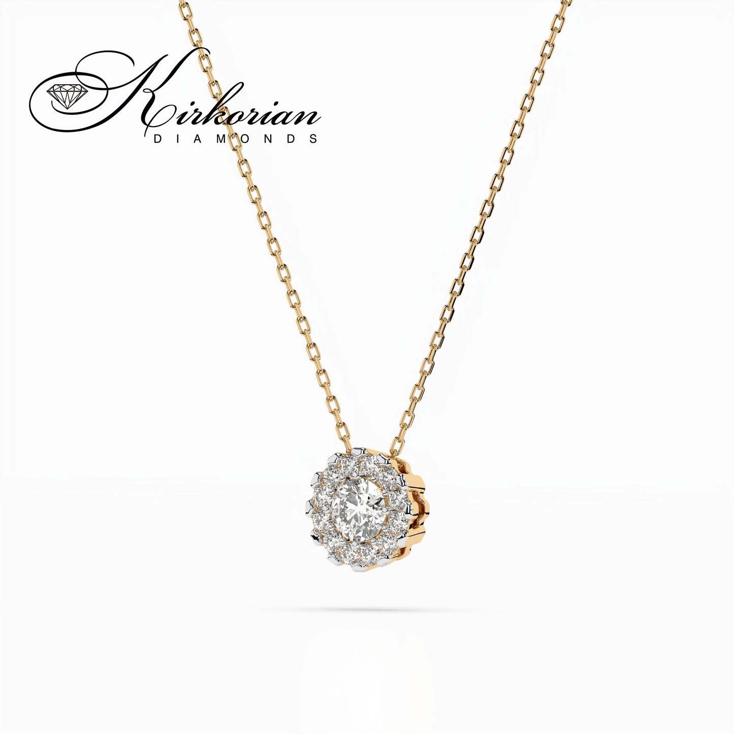 Колие жълто злато 14К с диаманти 0.20 ct – код: 10410044G