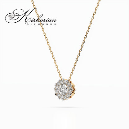 Колие жълто злато 14К с диаманти 0.20 ct – код: 10410044G