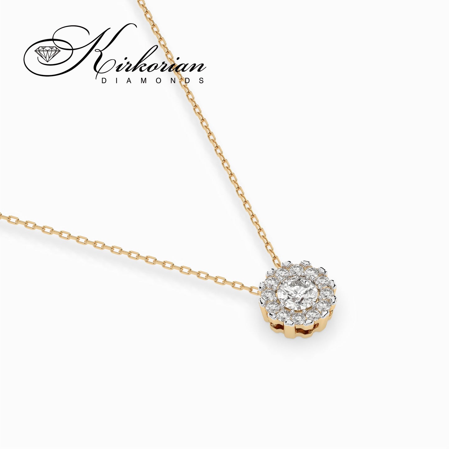 Колие жълто злато 14К с диаманти 0.20 ct – код: 10410044G