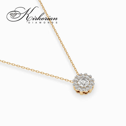 Колие жълто злато 14К с диаманти 0.20 ct – код: 10410044G