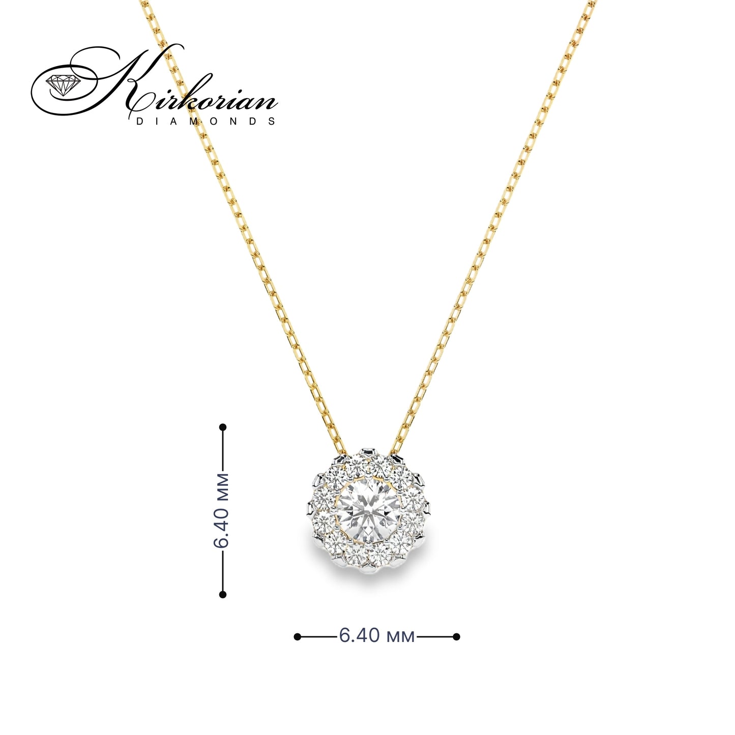 Колие жълто злато 14К с диаманти 0.20 ct – код: 10410044G