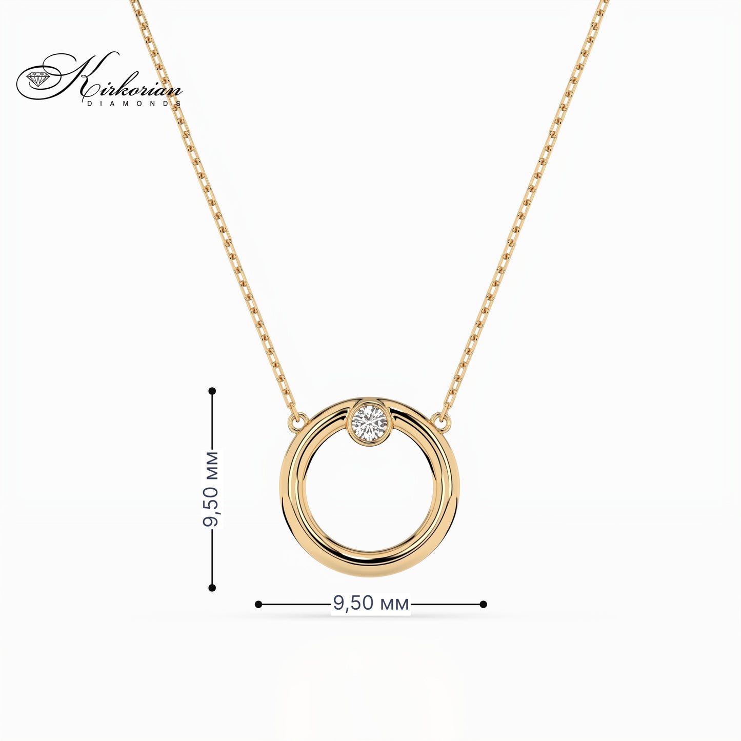 Изискано колие от жълто злато 14К с диамант 0.03 ct – лукс на достъпна цена, готово за подарък