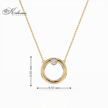 Изискано колие от жълто злато 14К с диамант 0.03 ct – лукс на достъпна цена, готово за подарък