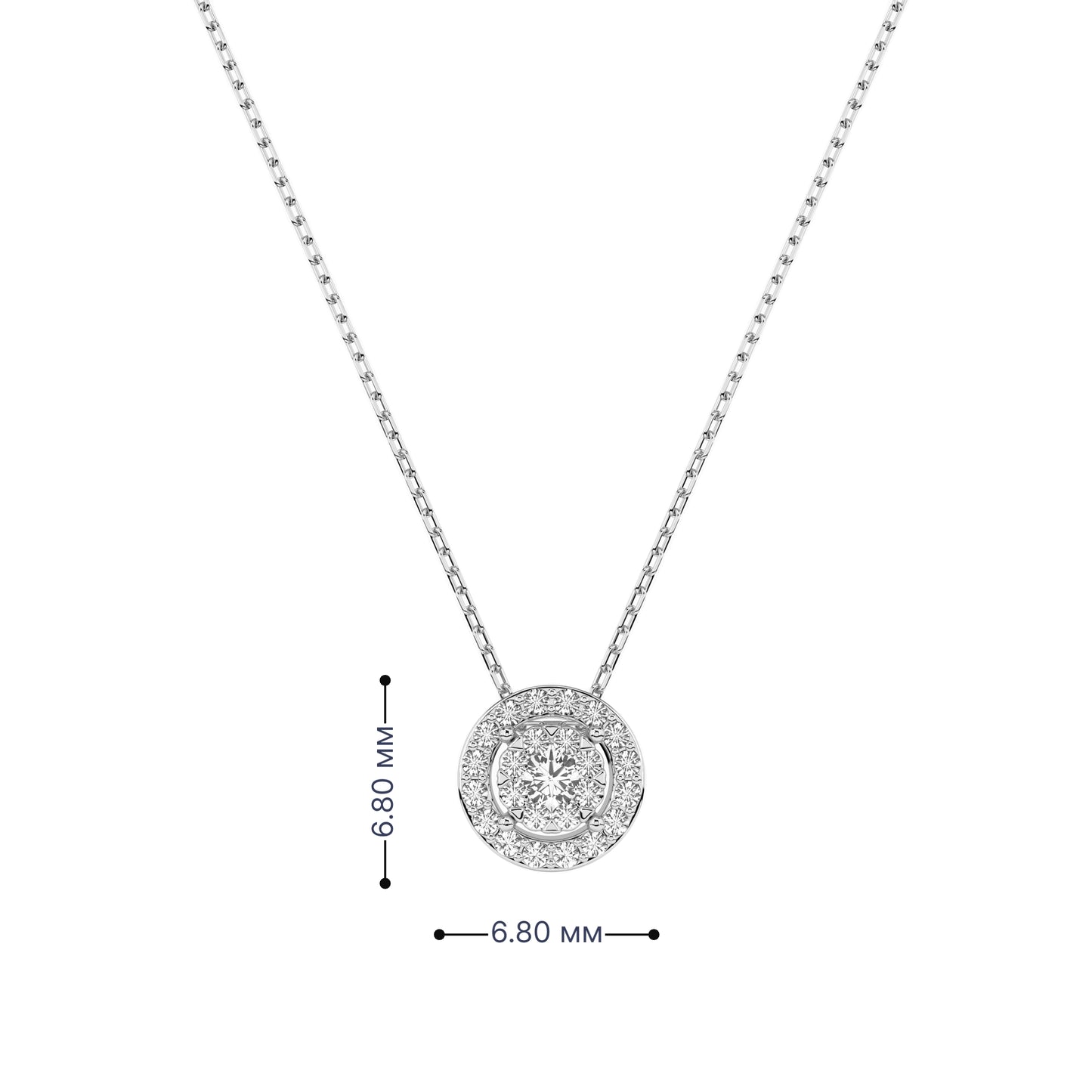 Луксозно колие 10410002-25 от бяло злато 14K с диаманти 0.18ct – съвършена елегантност