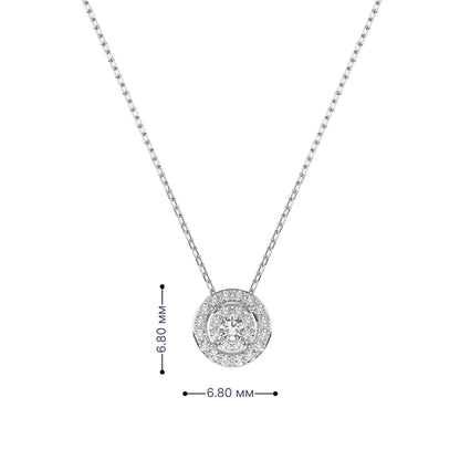 Луксозно колие 10410002-25 от бяло злато 14K с диаманти 0.18ct – съвършена елегантност