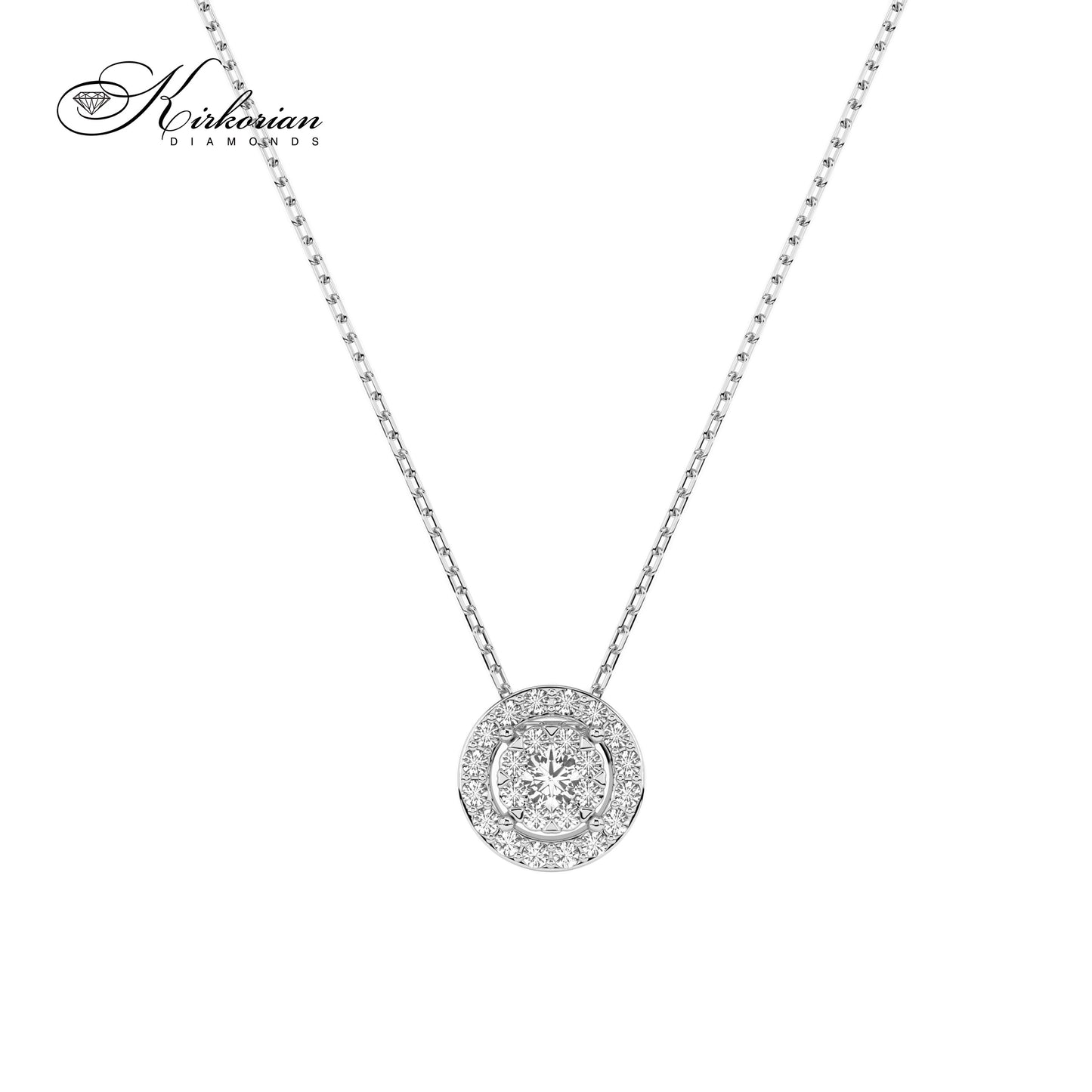 Луксозно колие 10410002-25 от бяло злато 14K с диаманти 0.18ct – съвършена елегантност