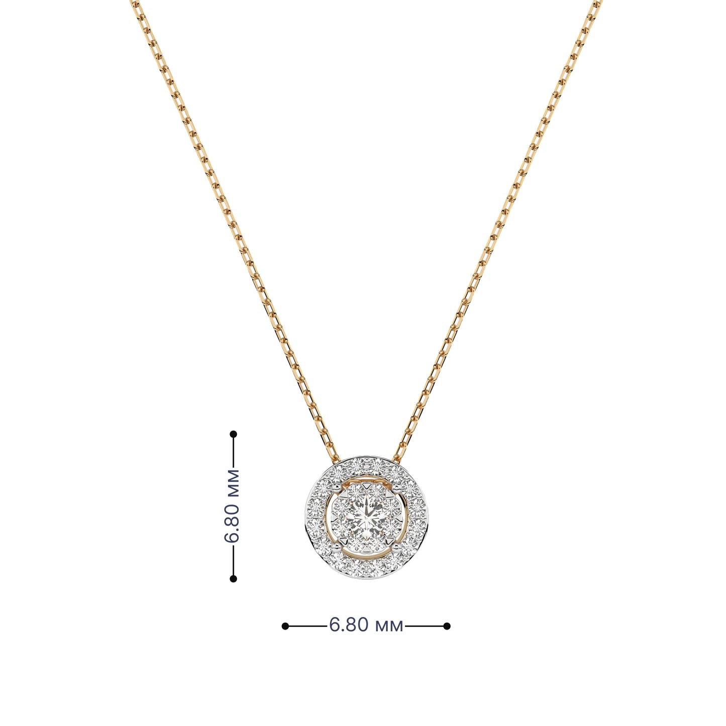 Колие 10410002-25G от жълто злато 14K с диаманти 0.18ct – стилен акцент за всяка визия