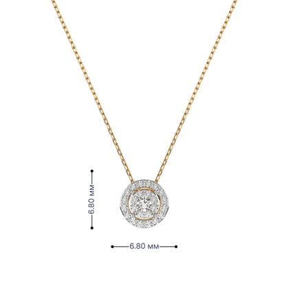 Колие 10410002-25G от жълто злато 14K с диаманти 0.18ct – стилен акцент за всяка визия