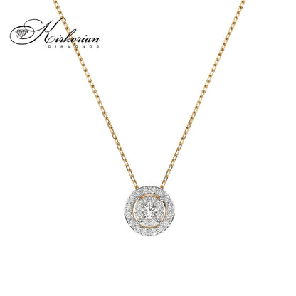 Колие 10410002-25G от жълто злато 14K с диаманти 0.18ct – стилен акцент за всяка визия