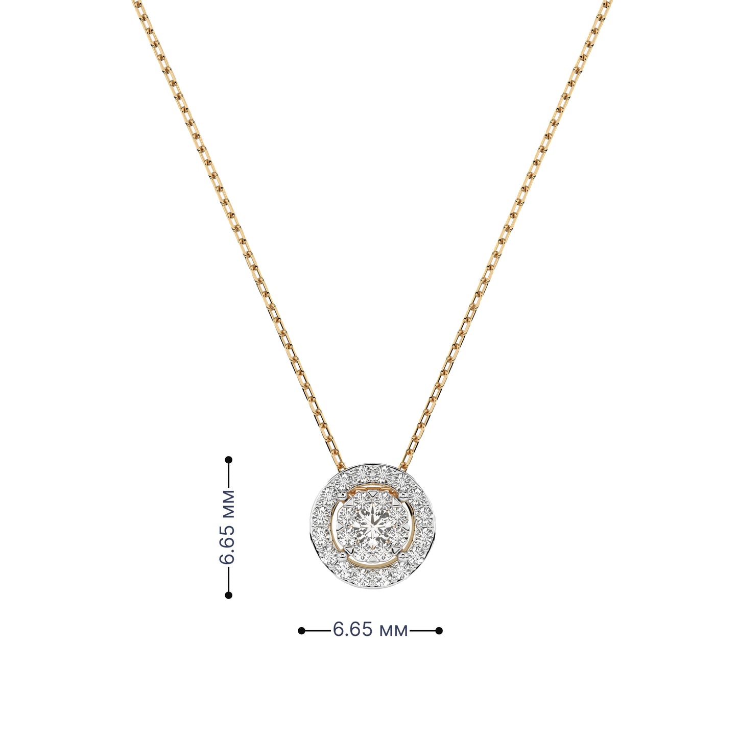 Луксозно колие от жълто злато 14k с диаманти 0.14ct – KD сертификат | Код: 10410002-2G